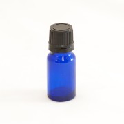 Bottle 5 ml Glass Cobalt Blue 18mm with Dropper insert & Black Cap